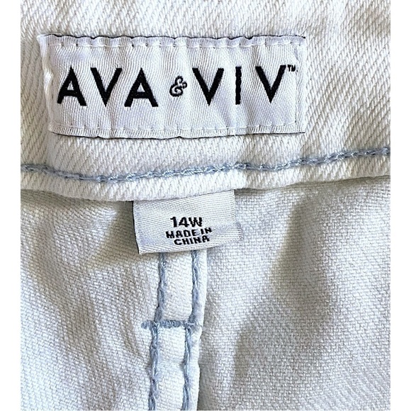 AVA & VIV Tie Dye Cutoff Denim Shorts High Waist Fringe Shorts Women’s Size 14 - Picture 3 of 11